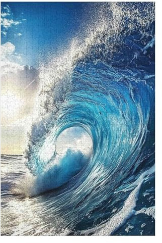 Puzzles 1500 Pieces for Adults Jigsaw Puzzles for Adults 1500 Piece Puzzle Educational Games -Ocean Waves - Decoration Puzzle57*87cm