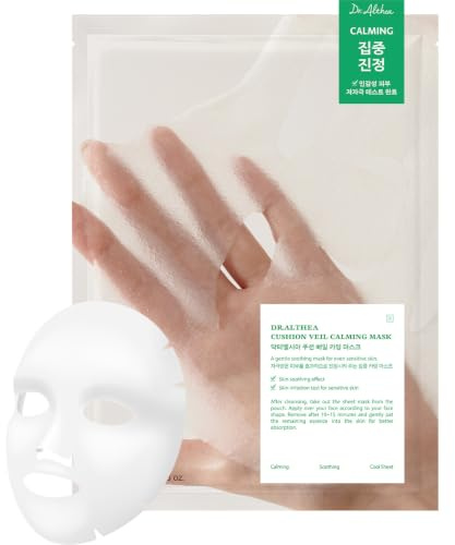 Dr.Althea Cushion Veil Calming Mask | Cooling Mask to Help Reducess Redness | Soothe Irritated Skin with CICA Complex | Vegan Korean Skincare (Pack of 4)