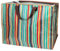 LS-LebenStil XXL Jumbo Bag Farmyard Retro 70´ziger Steifen Recycelt Tragetasche Einkaufstasche mit Reißverschluss Shopper Riesentasche Tasche Aufbewahrungstasche Unterbettkommode Organizer