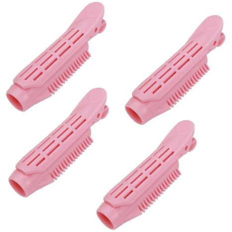 AMSLSIU 4 Stück Volumizing Long Short Hair Root Clip Plastic Curler Roller Wave Clip Styling Clamp Curling Geschenke für Frauen, Rosa