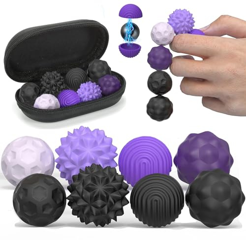 Afufu Magnetic Balls Fidget Toys for Adults & Teens, Anti-Stress Sensory Toys, Silent Textured Silicone Sensory Balls, Relief Anxiety Autism Office Stocking Fillers