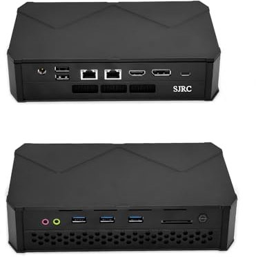 SJRC Gaming Mini PC mit Ryzen 7 7840HS, 2 x i225V 2.5GB LAN, DDR5 8GB RAM 256GB SSD, Micro Desktop Computer HD+DP+USB-C Triple 4K Display, WiFi6 + BT5.2, SD Card