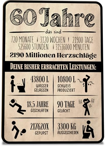Generisch geschenke Geburtstag 60 Karte Statistik 60 Geburtstag Holzkarte - Geburtstagskarte mit Umschlag - originelle Statistik-Grußkarte zum 60. Ehrentag, besondere Überraschung für die Feier