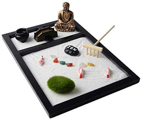Wooden Zen Sand Box Mini Desktop Sandbox Garden Office Decoration Ornaments