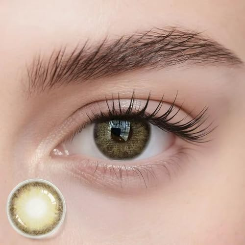 Braune Kontaktlinsen ohne Sehstärke – Obsession Khaki Brown – natürlich deckende Jahreslinsen | Freshlens