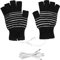 1 Paar 5 V USB Winter Warme Heizung Beheizte Halbe Fingerhandschuhe für Männer und Frauen (Schwarz)