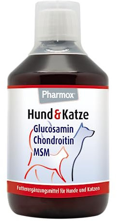 Pharmox Hund & Katze Glucosamin 500 ml | Hochdosiert | Ausgewogene Kombination aus Glucosamin, Chondroitin und MSM