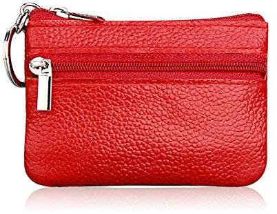 Hibate Rot Leder Schlüsseletui Schlüsseltasche Klein für Herren Damen