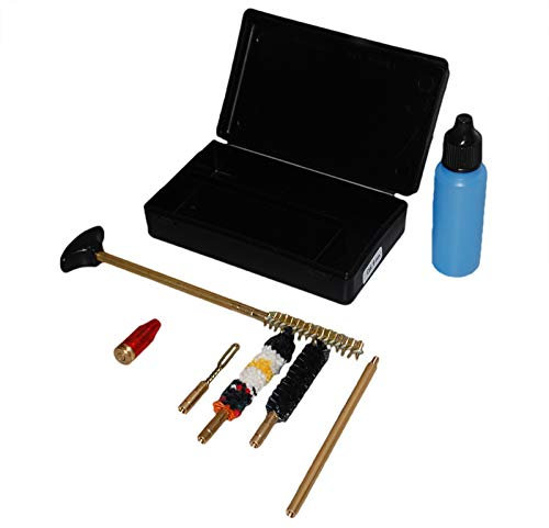 FLACHBERG Waffenpflegeset 9 mm Luger / .38 Special / .357 Magnum | Pocket-Size Reinigungsset mit 1/8″ Putzstock & 9 mm Pufferpatrone | Kompaktes Pistolen Cleaning Kit