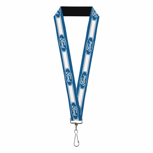 Schlüsselband Ford oval 5 Streifen blau weiß