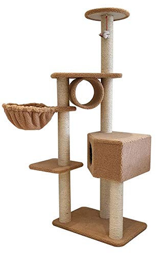 Cat Climbing Kratzbaum Kletterturm Eingerichtete Wohnung Turm Thront Tisch Spielzeug Verkratzen Katze Haustier Hauskatze Hängematte Zu Spielen Kratzbaum (Color : Beige, Size : As pictiure)