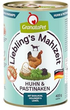 GranataPet Liebling's Repas au Poulet et panais - Nourriture Humide pour Chien - sans céréales et sans Sucre - Aliment Complet - 6 x 400 g