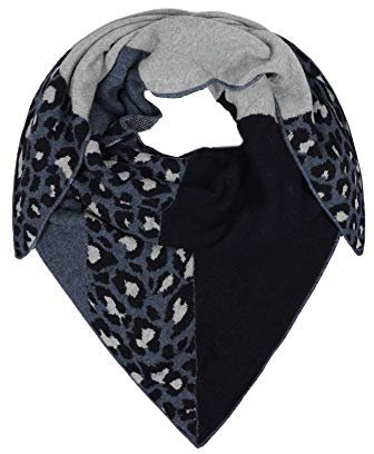Zwillingsherz Dreieckstuch Stola Schal aus Kaschmir und Wolle für Damen Mädchen Jungen Kinder - Hochwertiges Cashmere Halstuch im Leo Animal Print - Damenschal für Sommer Herbst Winter
