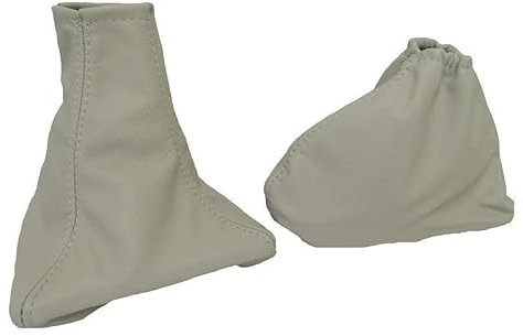 The Tuning Shop Schaltsack / Handbremsmanschette mit Kunststoff-Unterrahmen, Champaigne Beige Leder