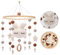 Promise Babe Mobile Baby Kaninchen Holz mit Filzbällen Kinderzimmer Hängende Bettglocke Hase Filz Gehäkelt Mobile Windspiel für Babybett Kinderbett Wickeltisch Babyzimmer Deko Geschenke Weiß Rabbit