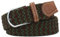 Huyfhksd Gewebte Stretch-Gürtel für Damen und Herren in verschiedenen Farben, modisch, elastisch, Grüner Kaffee, 92.5 cm/97.5 cm Taille