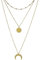 Paloma Bijoux Collier Lune miltirangs en acier chirurgical haute qualité - Collier 3 rangs pour femmes (Acier doré 18K)