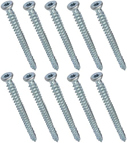 AERZETIX - C48384 - Juego de 10 tornillos de anclaje directo para hormigón Ø7.5x92mm cabeza fresada cónica - con huella estrella T30 - fijación directa sin tacos