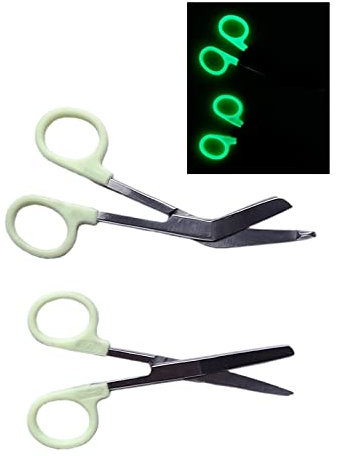 Krankenschwester Scheren Set MIT GRAVUR - Verbandschere Krankenschwester - Krankenschwester Zubehör - Krankenschwester Geschenk - Edelstahl Scharf - Abgerundete Spitze (Glow)