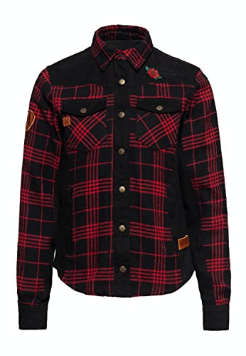 Queen Kerosin Damen Outdoor Funktionshemd Flanell Funktionsjacke Softshell Innenfutter Q.k. Adventure Gear Wild Ones Roses