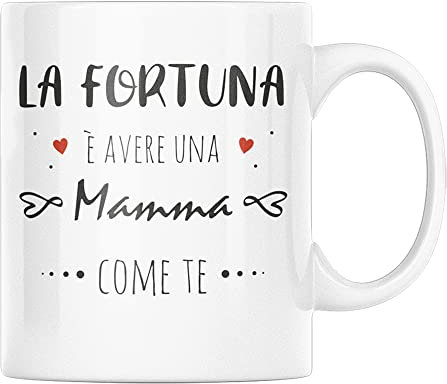Vulfire Mamma Tazza Regalo donna compleanno Idea originale Idee Regali per lei per Natale festa della mamma, Fortuna una Mamma come te (Mamma, ceramica)