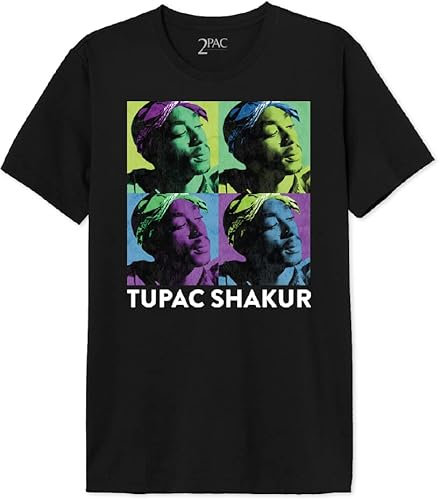 Tupac Herren Metupacts010 T-Shirt, Schwarz, M