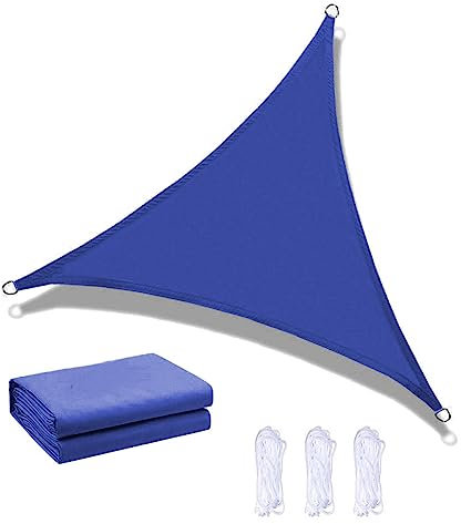 SJASD Sonnensegel Dreieck Wasserdicht,Sonnenschutz Sunsegel Dreieckig UV-Schutz für Pergola,Garten, Balkon Terrasse, Camping,mit 3 Fixierseil
