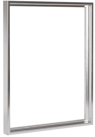 Haak Schattenfugenrahmen Levi in Silber poliert 30 X 30 cm für Keilrahmenbilder und Leinwände Glanz Edition