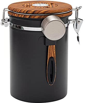 GIMOCOOL Kaffedose Aromadicht Bohnen Kaffeedose 750g Füllvolumen, Luftdicht Edelstahl Aromadose Kaffee Dose Behälter mit Löffel kaffeeaufbewahrungsdose für Kaffeebohnen Pulver Tee Nüsse Kak ao
