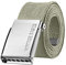 VINTAGE BASICS Unisex Stoffgürtel 130cm lang - 3,8cm breit - Herren und Damen Gürtel - Stufenlos verstellbarer Canvas Belt - Metallschnalle Grün/Seegras