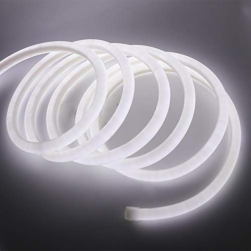 KISUFU 220V Neon LED Streifen,7m LED Lichtschlauch Außen, LED Band Silikon IP65 Wasserdicht 3000K Schneidbar Flexibel Neonlicht für Schlafzimmer, Party, Zuhause, Küche,Weihnachten,Dekoration, Bar etc