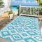Enyhom Outdoor Teppich 150 x 240 cm, Wendbarer UV-beständige Campingmatte, Recycelter Kunststoff Wasserabweisend Balkon Teppich, Strapazierfähiger Flachgewebe Picknickdecke für Terrasse RV Camping