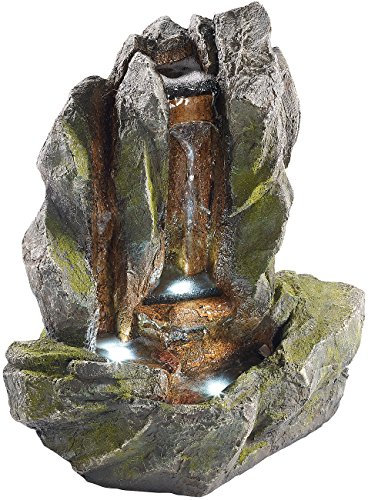 infactory Brunnen Zimmerbrunnen: Beleuchteter Zimmerbrunnen Felsspalte mit LED (Versandrückläufer) (Licht, LED-Beleuchtung, Wasserfall)