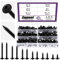 Swpeet 340 PCS 6 tailles n ° 8 x 1/2 , 5/8, 3/4 , 1, 1-1/4 , 1-1/2 Phillips amélioré kit de combinaison de vis à bois trass Head, acier au phosphore noir auto