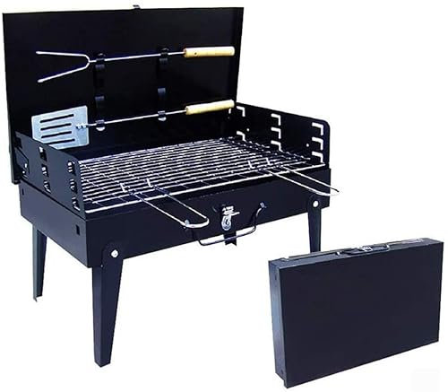 FBITE Barbecue Grill Outdoor Portable Fold Holzkohlegrill, Gartengrill, Camping, Strand, Party, 27 x 47 x 29 cm