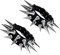 Manfnee Nero Punk Rock Gotico 2Pz Bracciale con Punta Spike Polsino Uomo Donna Pelle PU Retro vintage Accessorio per Motociclista Regolabile