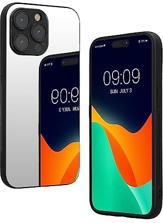 kwmobile Mirror Phone Case Compatible with Apple iPhone 14 Pro Max - Cover with Reflective Back for Smartphone - Silver Reflective