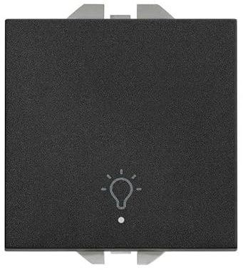 SIMON 270 | Pulsador grabado luz luminoso 10A negro mate 20000161-098