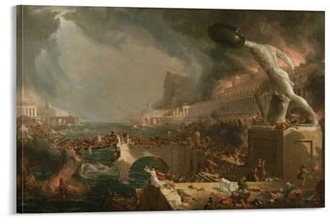 Thomas Cole The Course of Empire Destruction Poster Gemälde Poster Für Büro Klassenzimmer Leinwand Moderne Leinwand Wandkunst