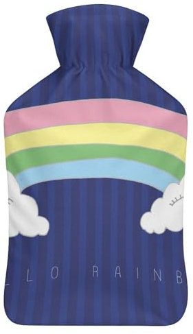 Regenbogen Wärmflasche Mit Bezug Bettflasche Wärmflaschen Handwärmer Erwachsene Wärmebeutel 26.5X15.3cm
