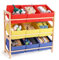 BELLE VOUS 3-Tier Toy Storage Unit - Multipurpose Storage Organiser for Kids Toy Storage - Kids Bedroom Furniture Toy Shelf with Removable Fabric Bins