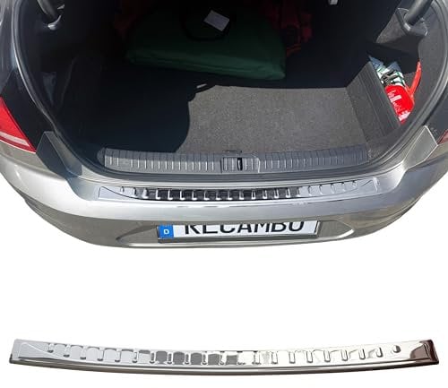 RECAMBO Ladekantenschutz Edelstahl Hochglanz poliert, Chrom Look - kompatibel für VW Passat B8 Limousine BJ 2014-2019 - Styling und Schutz für die Stoßstange