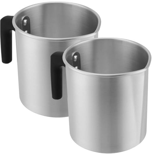MAHIONG 2 Pack 1.2L Candle Wax Melting Pot, Candle Making Jug with Heat-Resistant Handle, Small Candle Melting Pot, Metal Candle Pouring Jug for Candle Making, Soap Making, DIY Crafts