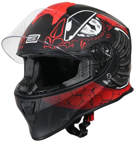 ORIGINE Casco Integral de Moto On Road con ventilación ECE (Fighter Matt Fluo Red Black, M)…