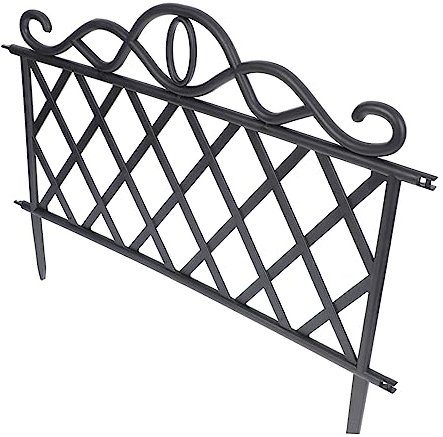 Sosoport 2 Stk Kleiner Außenzaun Schwarzer Lattenzaun Dekor Für Zu Hause Schwarzes Dekor Rasenkantenpfosten Graszaun Zaunverzierung Metallzaunplatten Hinterhofzaun Nähen Plastik Abschneiden