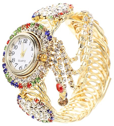 SAFIGLE Damenuhr, Quarz Analog Armbanduhr Mit Strass Zierliche Uhr Aus Legierung FüR Frauen Elegante Schmuck Armband Uhr Mit Komfortablem Metallverschluss