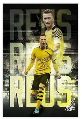 Fußball-Star-Poster, Marco Reus, Poster, 46 Stück, Leinwand-Poster, Schlafzimmer-Dekor, Sportlandschaft, Büro, Raumdekoration, Geschenk, ungerahmt: 30 x 45 cm