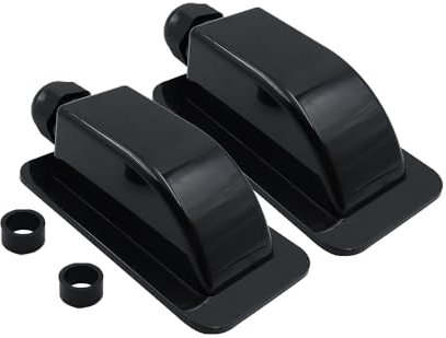 POFET 2 Stück Dachdurchführung IP67 wasserdicht ASA Solar 1-Fach Kabelkanal für Solar Sat Klimaanlage Wohnmobil Caravan Boot (Farbe: Schwarz)