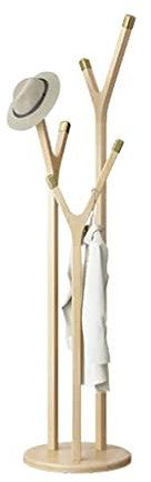 OZBMA Porte-Manteau en Bois de Haute qualité, Porte-Manteau sur Pied, Porte-Manteau Classique Vertical, Arbre pour vêtements, Chapeaux, parapluies pour Chambre à Coucher (Naturel)