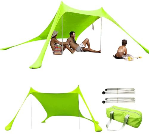 Firulab Tienda de campaña para la Playa, 200x160x160cm, sombrilla de Playa, sombrilla de Playa portátil antisol para familias en la Playa, Camping, Pesca
